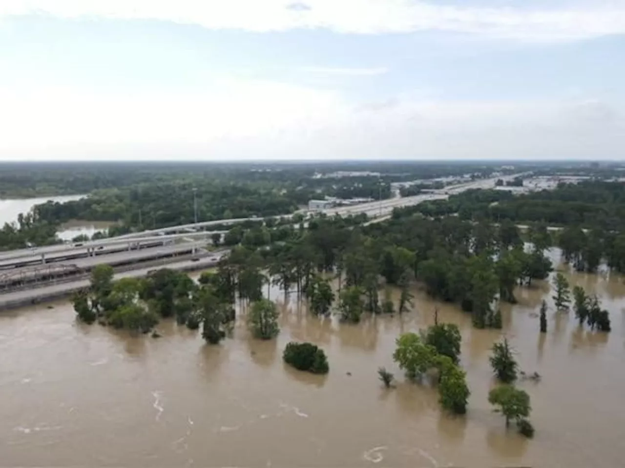 ‘We must not get complacent:’ Aerial views appear to show floodwaters receding in Kingwood, but stay on guard