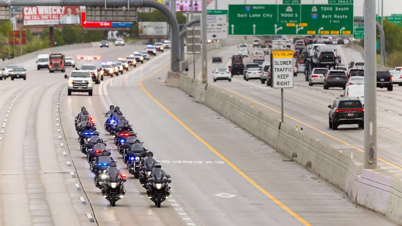 'He's going to be missed': Lengthy procession carries fallen Santaquin officer home