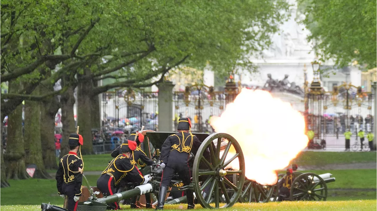 Gun salutes ring out to mark first anniversary of King Charles' Coronation