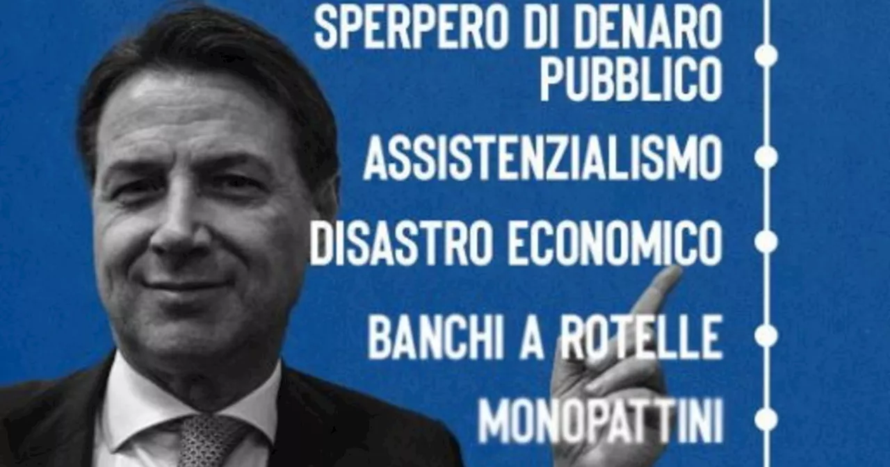 Giuseppe Conte, lo slogan per le Europee è un disastro: FdI lo smonta così