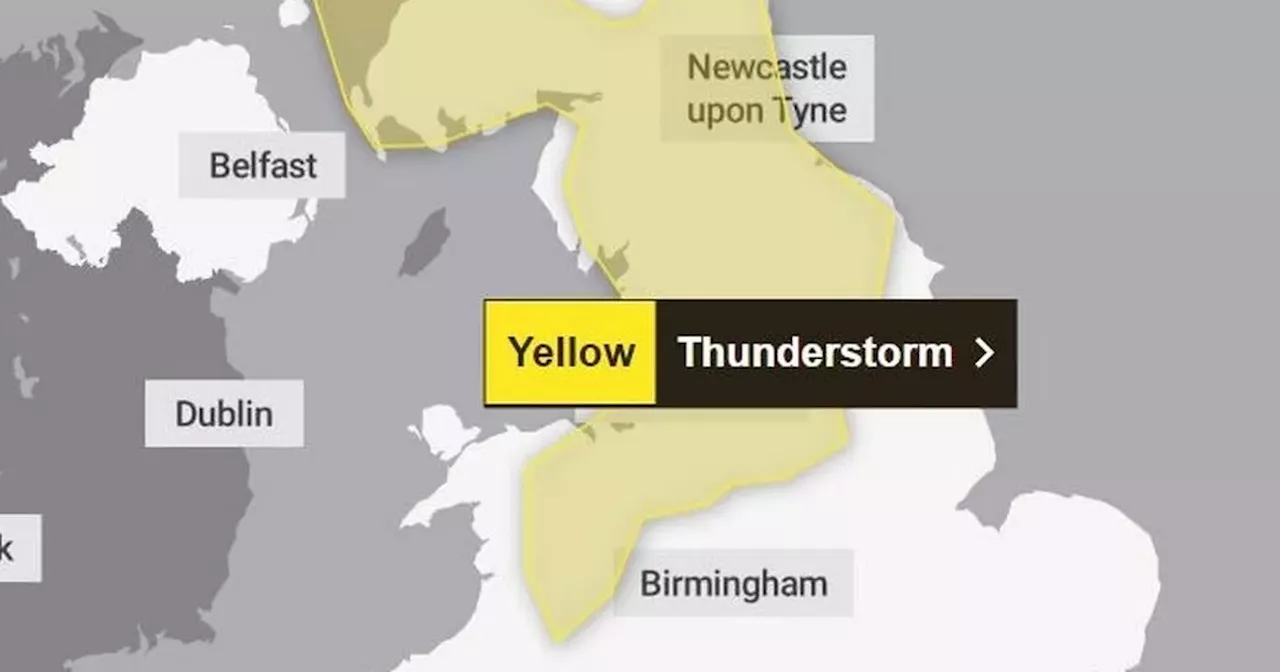 Met Office issues yellow weather warning as thunderstorms set to hit the UK