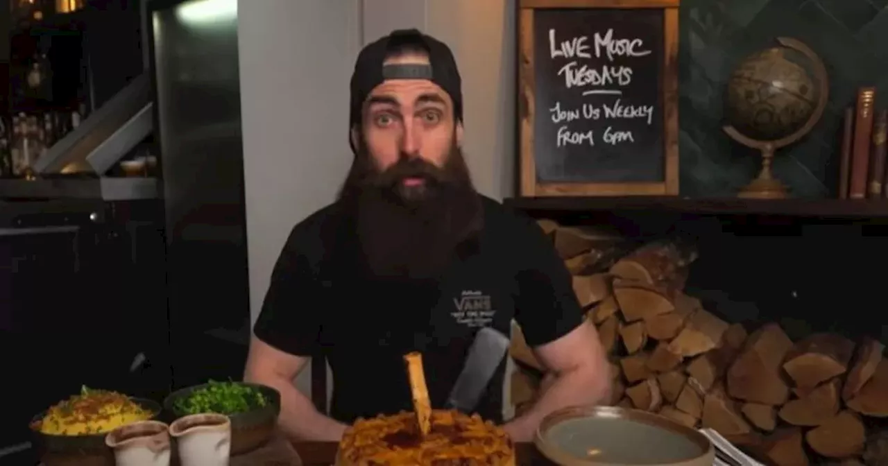 YouTube star Beard Meats Food tries Salford pub's massive £85 pie challenge