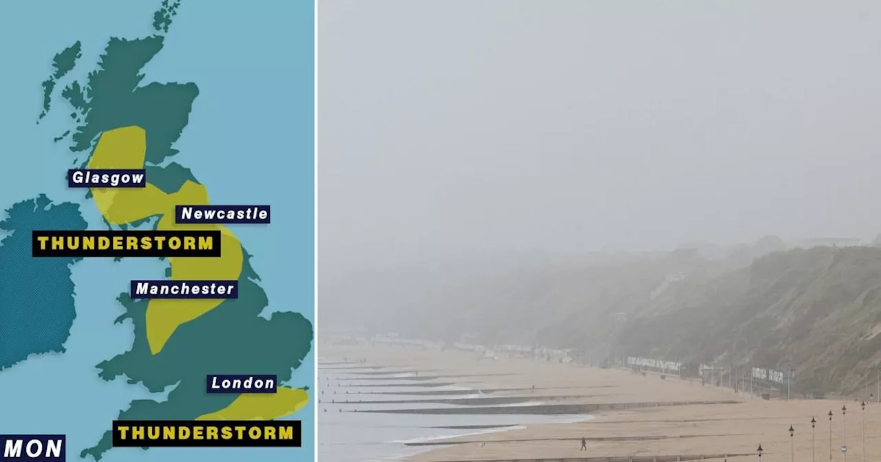 Yellow weather warning for thunderstorms as 12 hour downpour hits UK