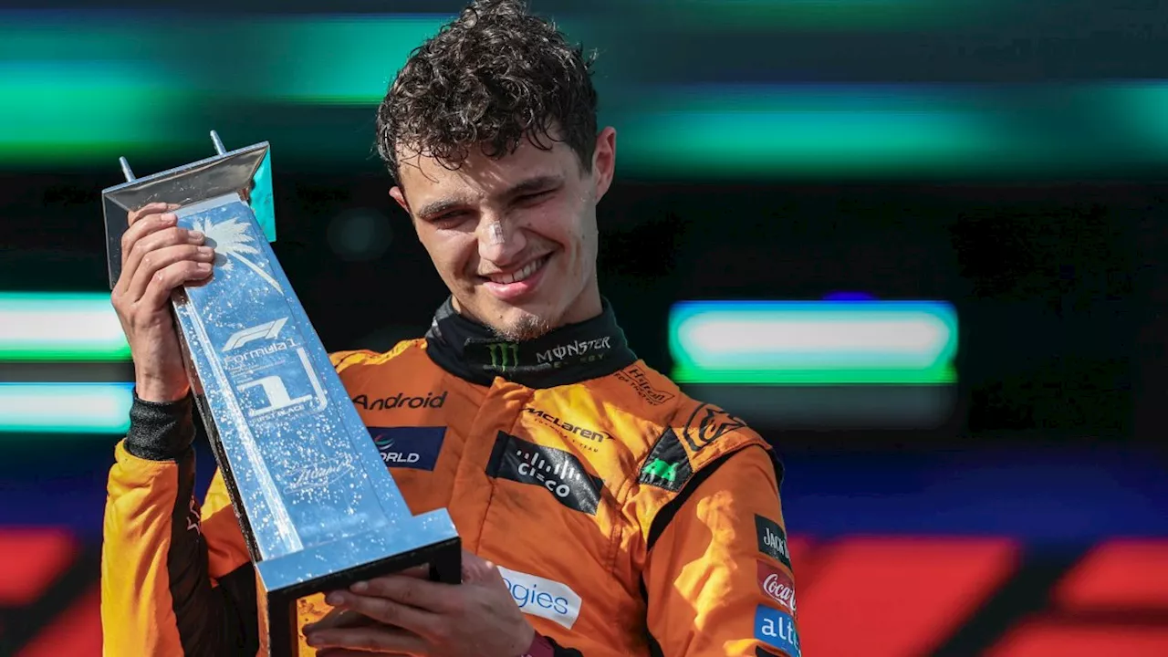 ‘This is for you grandma’: Lando Norris wins first race of F1 career at Miami GP