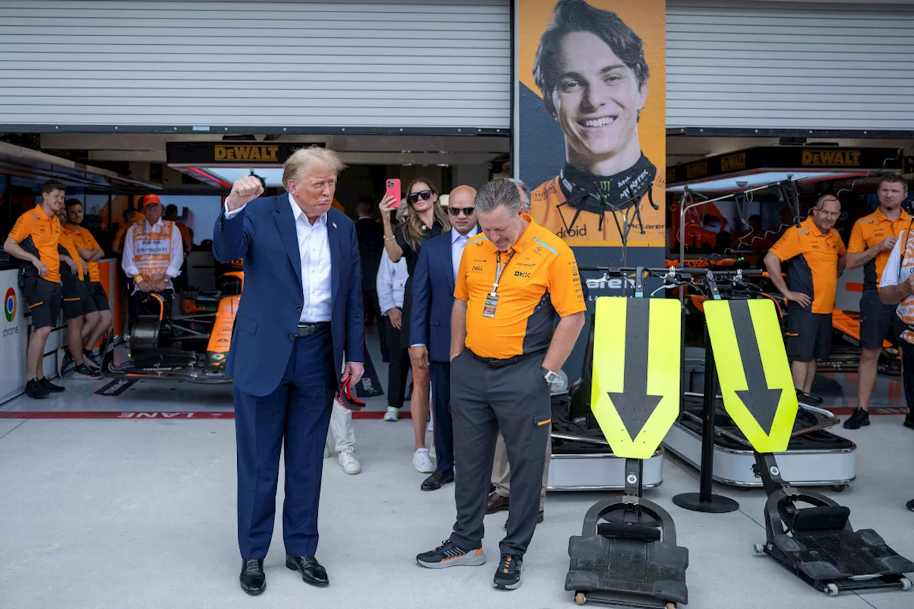 Donald Trump spotted in McLaren garage at Miami Grand Prix