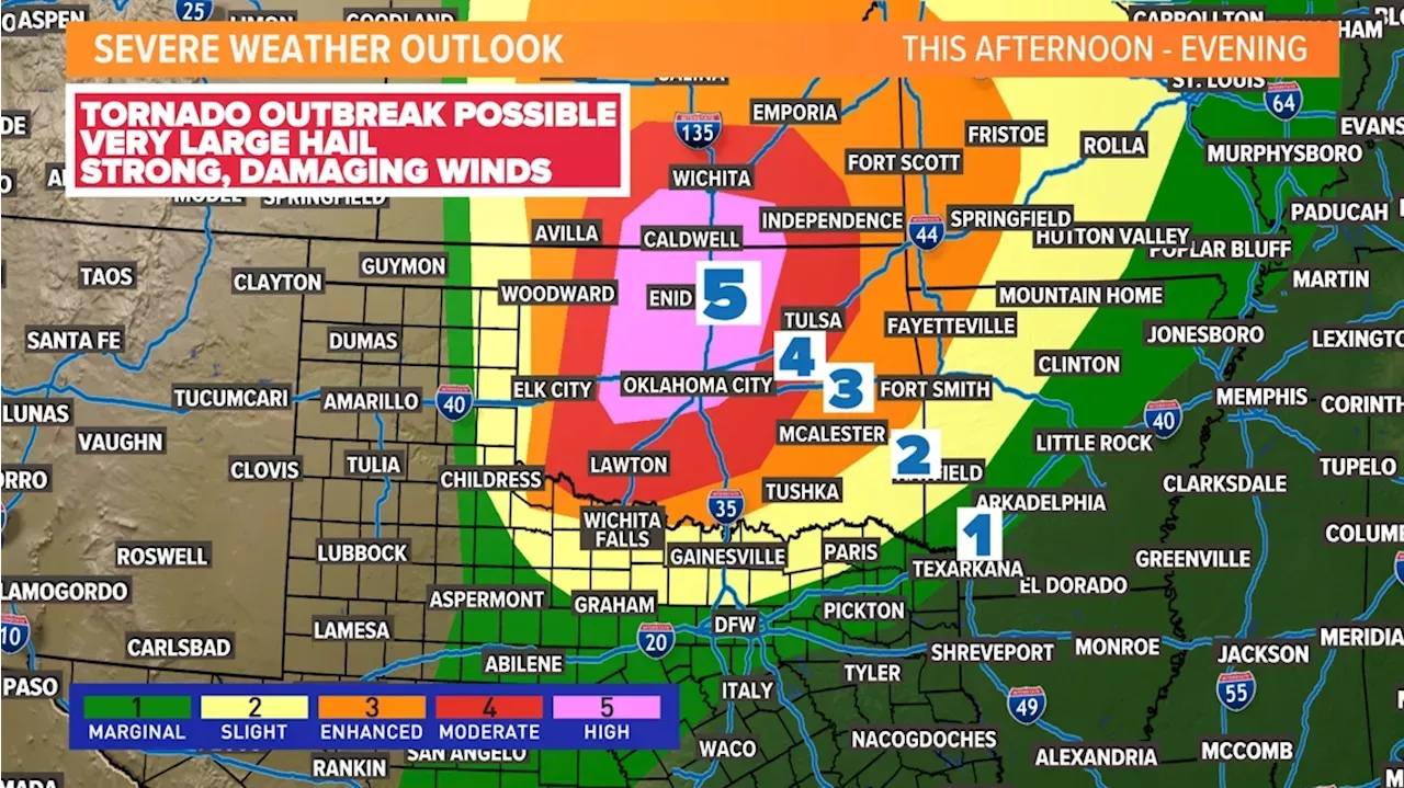 Rare Level 5 'high risk' issued for severe weather threat in the Plains ...