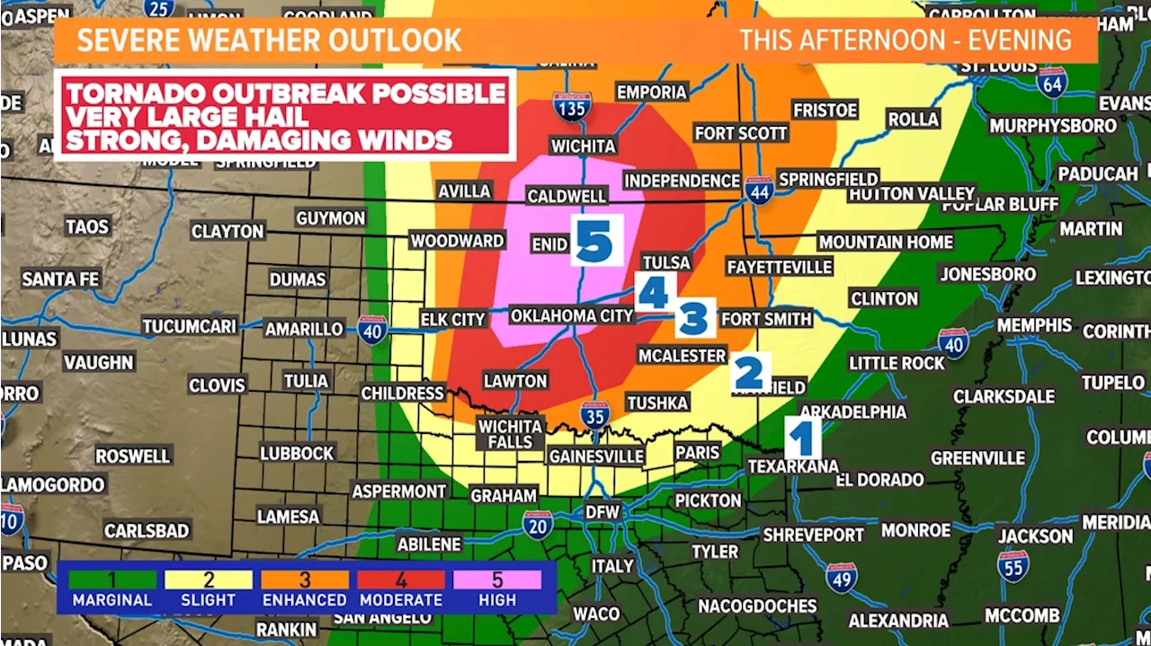 Rare Level 5 'high risk' issued for severe weather threat in the Plains: Here's what that means