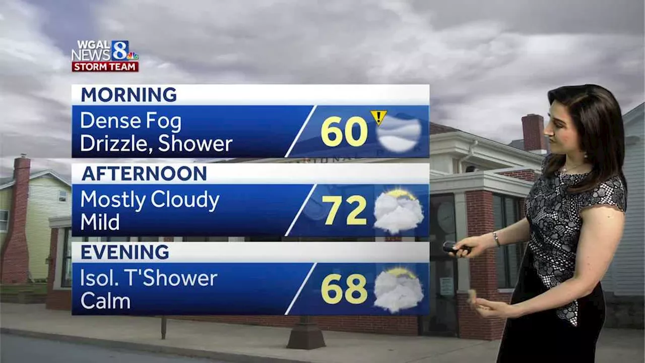 Foggy start, warmer and drier today in south-central Pennsylvania