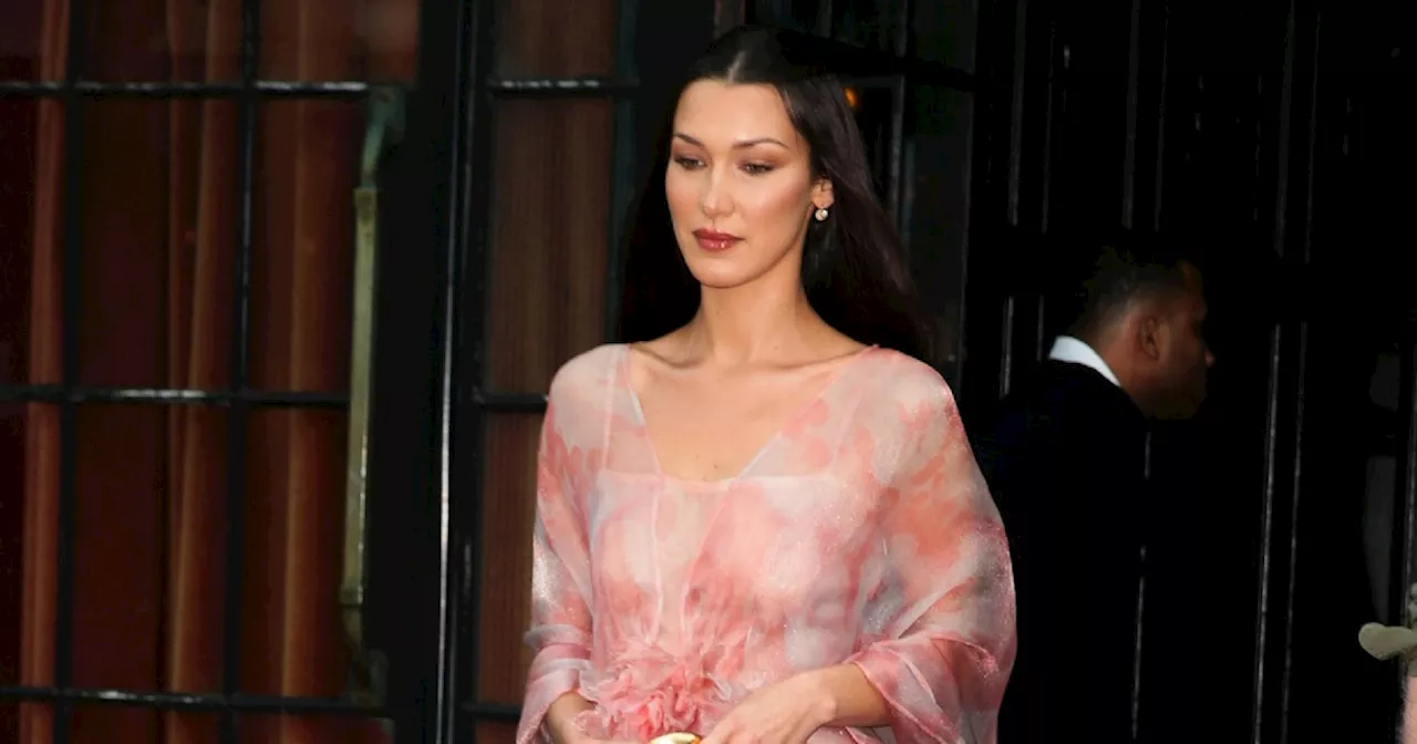 Bella Hadid Looks Like a Watercolor Painting In Sheer Vintage Couture