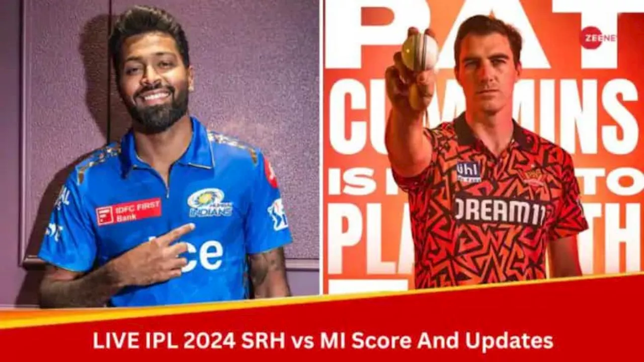 SRH:148-8(18) MI vs SRH Live Cricket Score and Updates IPL 2024: SRH Go 8 Down