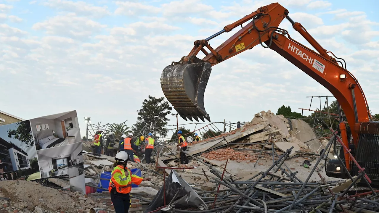 5 workers dead, 49 still missing after a building collapse in South Africa
