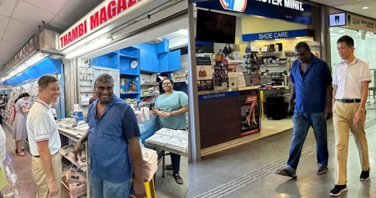 Chan Chun Sing meets Thambi Magazine Store owner to search for new location