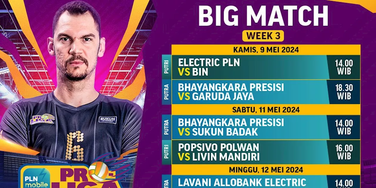 Link Streaming PLN Mobile Proliga 2024 Big Match Week 3 di Vidio