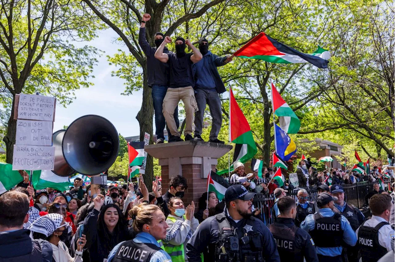 Tensions flare between DePaul pro-Palestine encampment and counterprotesters