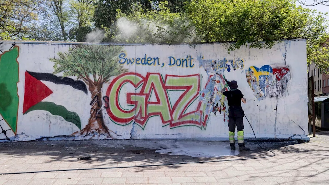 Malmö sanerade politisk graffiti om Gaza inför Eurovision