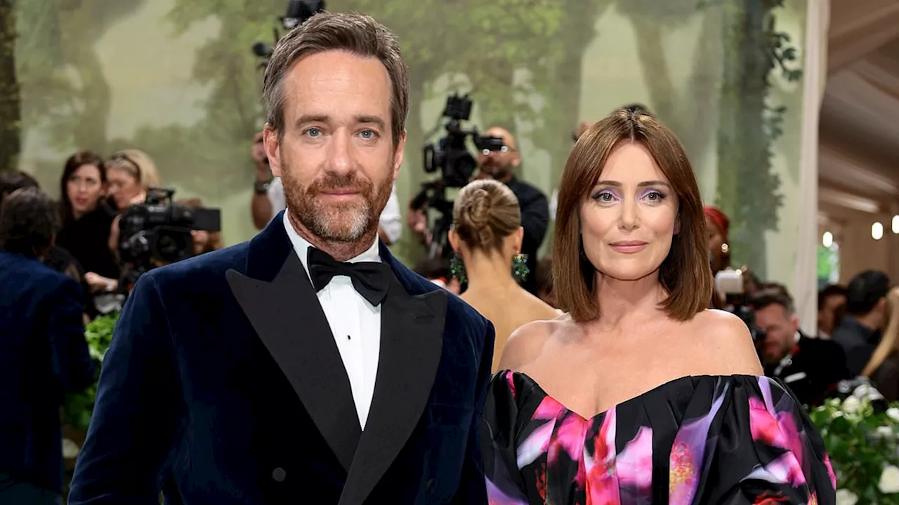 2024 Met Gala: Keeley Hawes holds hands with husband Matthew MacFadyen