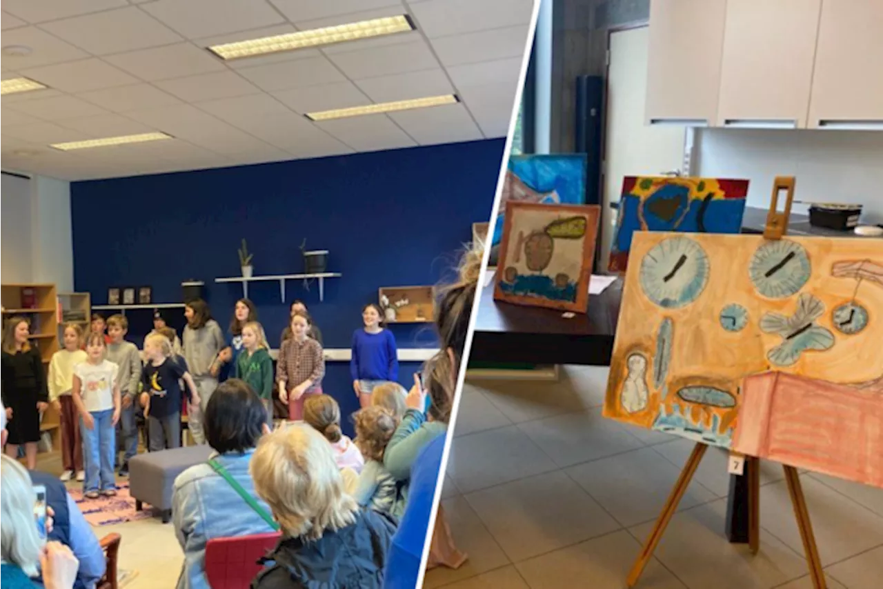 Eerste kunstveiling van basisschool ’t Hinkelpad levert 1.400 euro op: “Volgende keer misschien limiet zet op