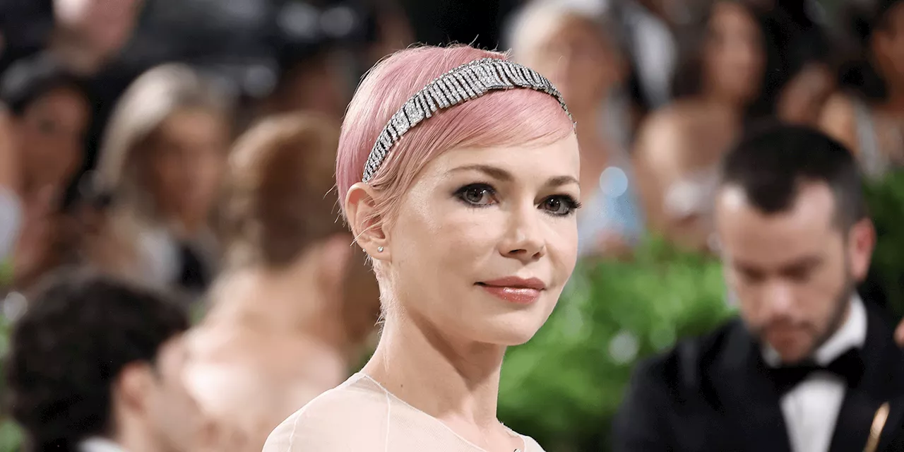 Michelle Williams Debuts a Bright Pink Pixie at the 2024 Met Gala