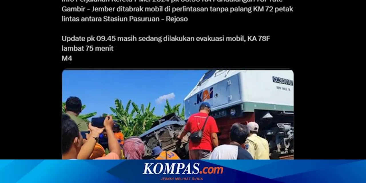 Tabrakan KA Pandalungan Vs Mobil Terjadi di Pasuruan, 3 Orang Meninggal Dunia