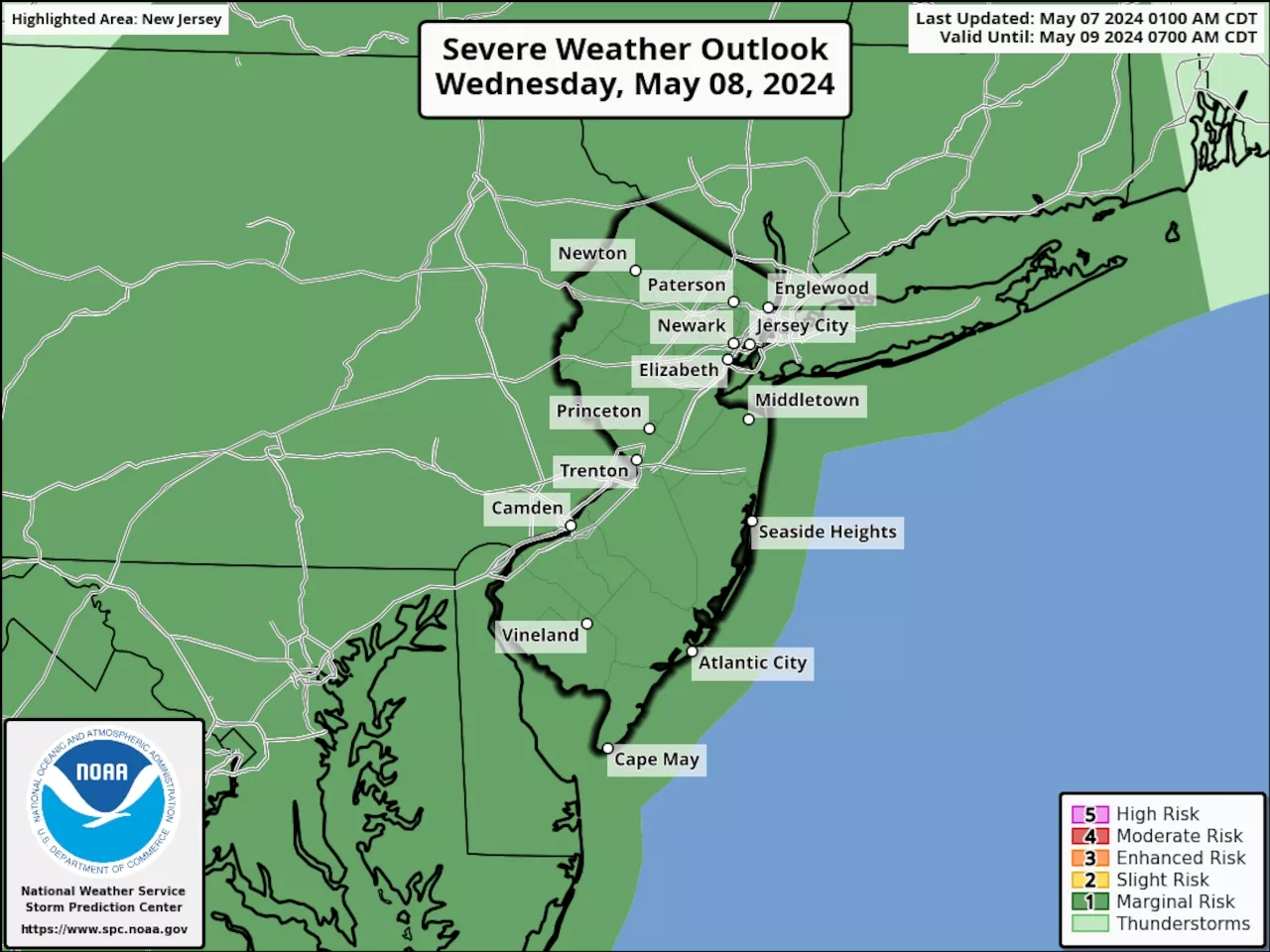 N.J. weather: Isolated thunderstorms, gusty winds could hit parts of state this week