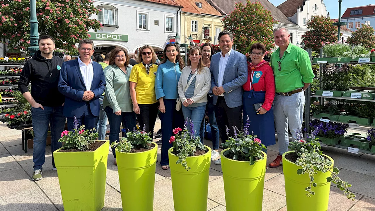 207 einheitliche Blumentöpfe verschönern die Gartenstadt Tulln