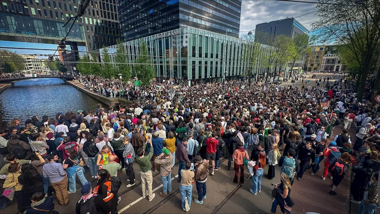 Opnieuw pro-Palestijnse demonstratie bij Universiteit van Amsterdam