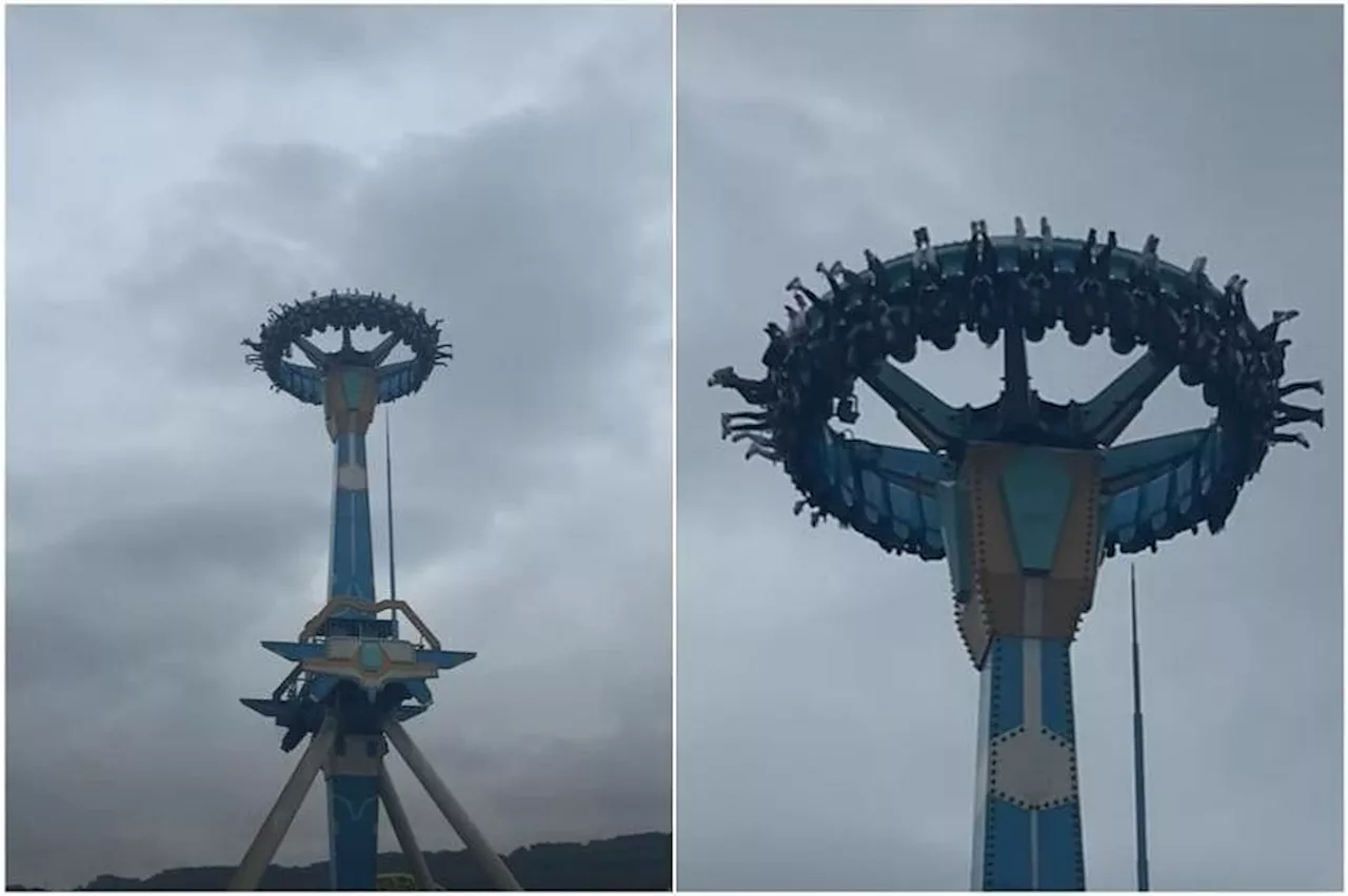 Visitors at China theme park hang upside down as ride stalls over May Day holiday