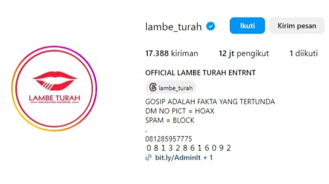 Lambe Turah Punya Siapa? Heboh Sengketa Rebutan Merek Akun Gossip Paling Fenomenal