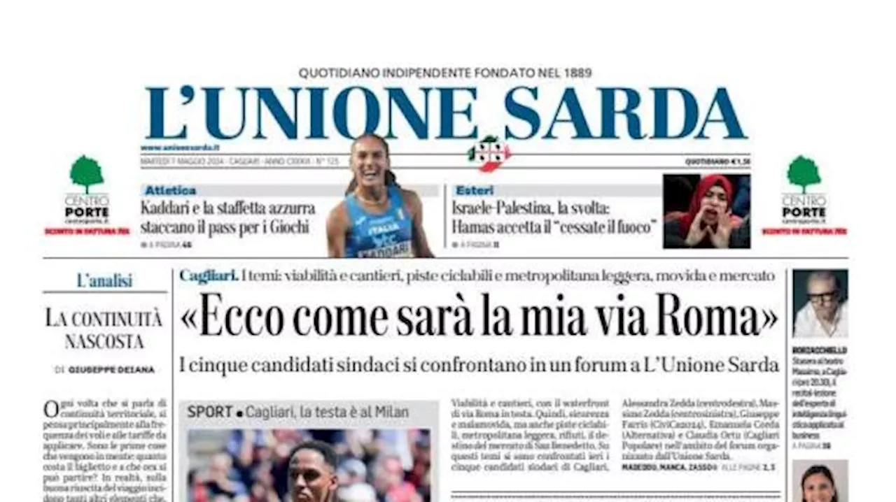 L'Unione Sarda: 'Cagliari, con Mina è calcio-spettacolo: ha la stoffa del leader'