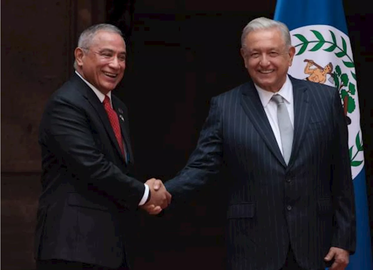 Recibe AMLO a Juan Antonio Briceño, primer ministro de Belice