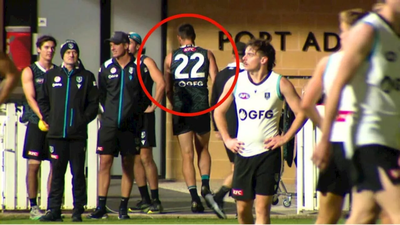 Charlie Dixon limps off from Port Adelaide training in potentially worrying injury blow