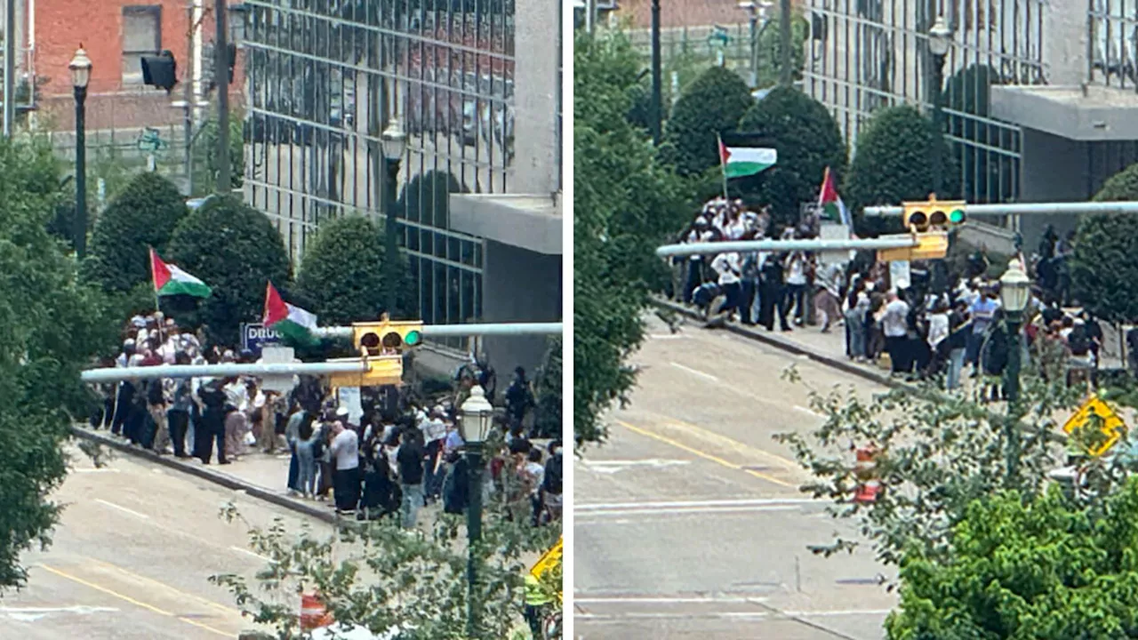 Downtown Houston street closed amid apparent pro-Palestine protest near inmate processing center