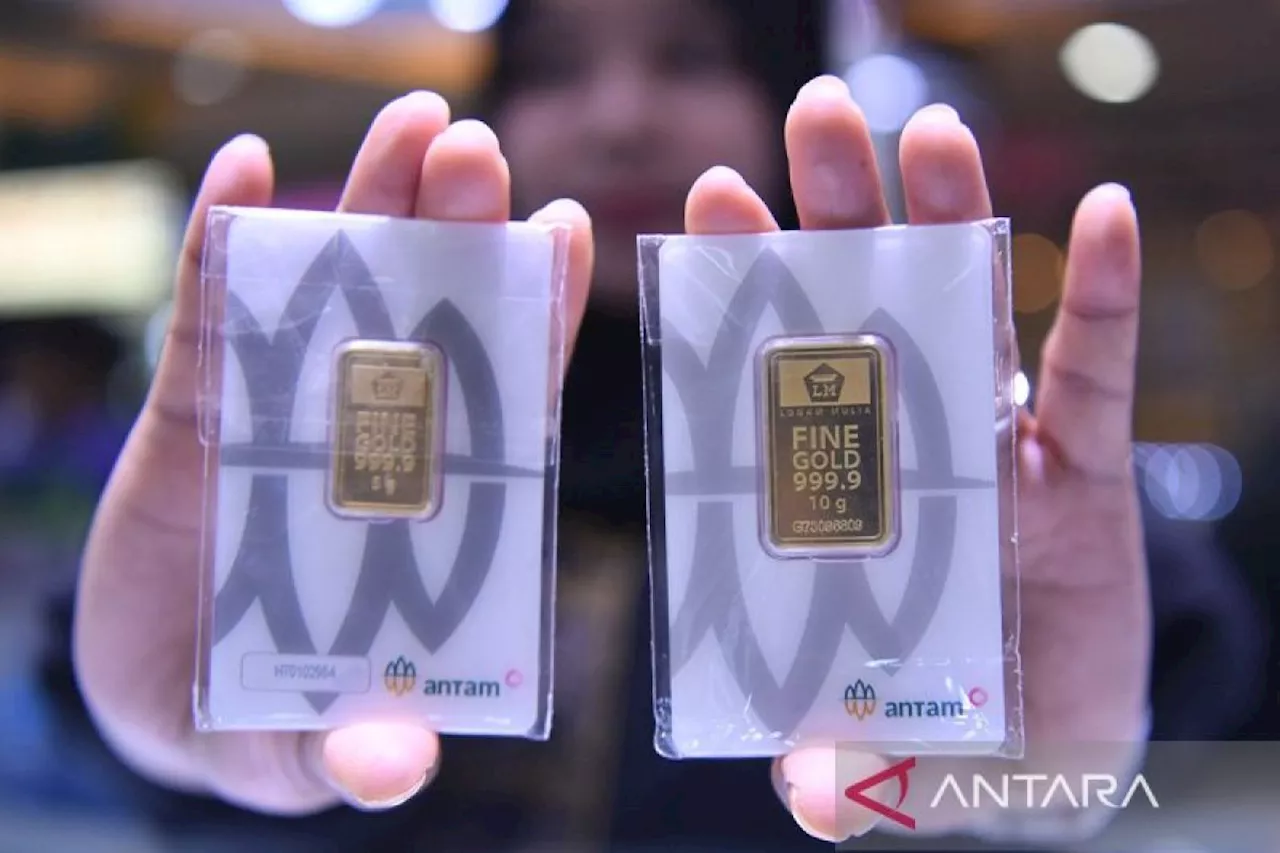 Harga emas Antam merosot Rp10.000 jadi Rp1,308 juta per gram