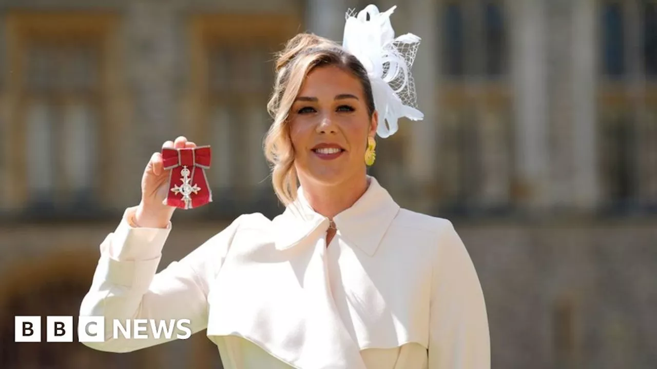 Mary Earps: England keeper receives MBE honour at Windsor Castle