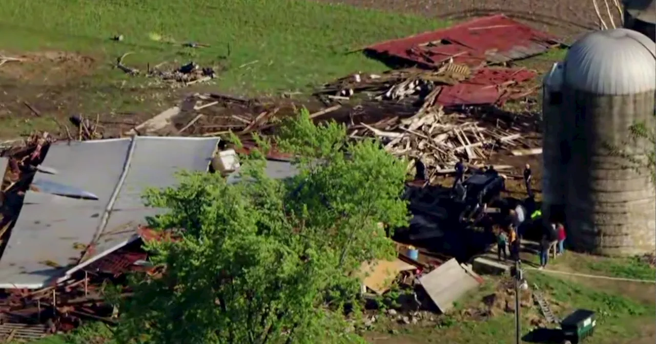 Barn collapses amid storms in Northern Illinois; dozens of animals rescued