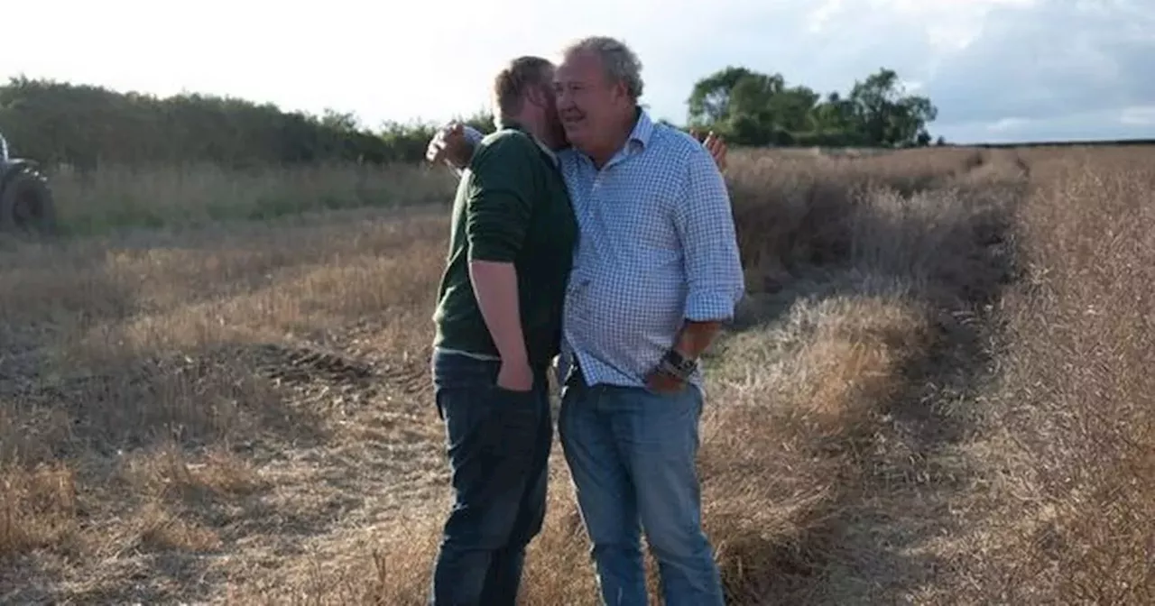 Jeremy Clarkson hugs Kaleb Cooper as he breaks down over Clarkson's Farm loss