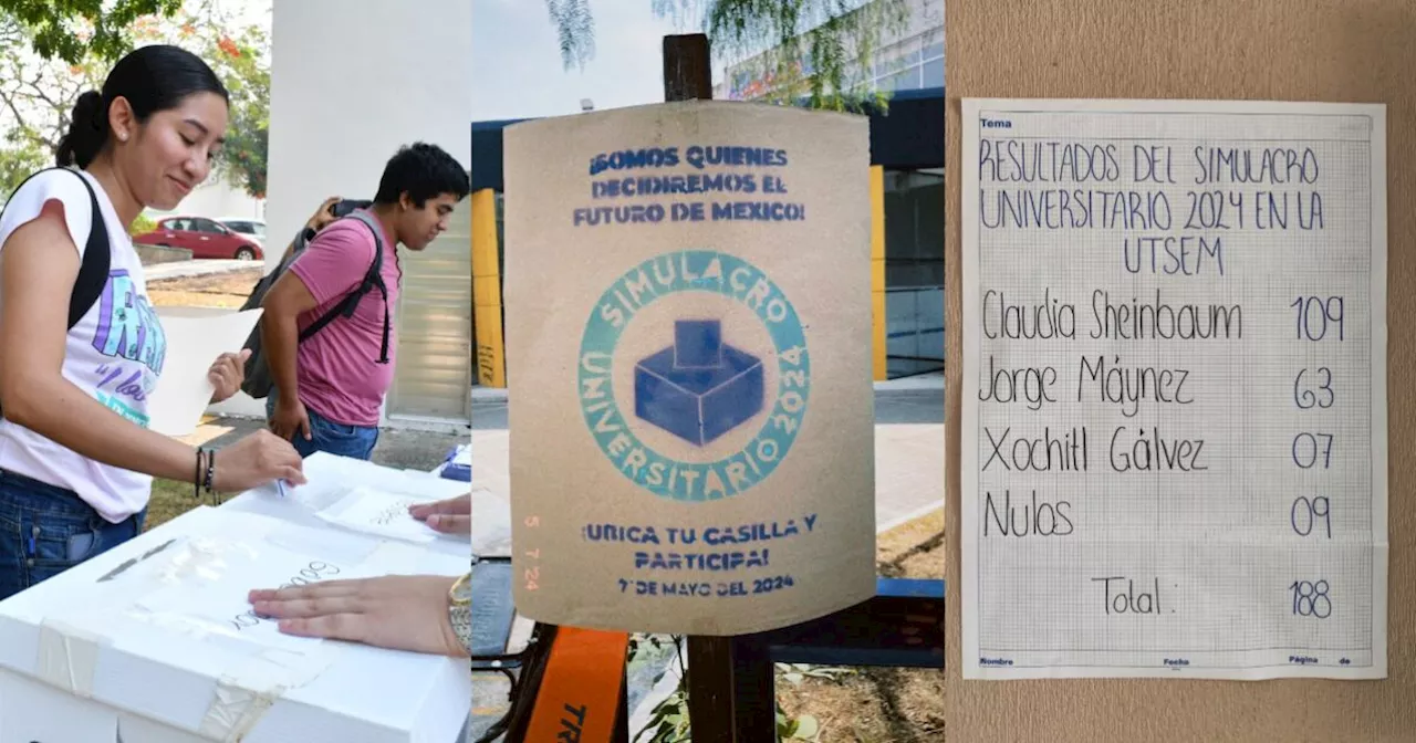 Estudiantes participan en el Simulacro Electoral Universitario 2024