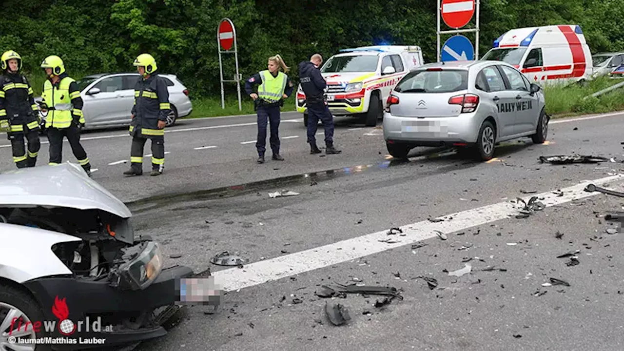 Oö: Kreuzungsunfall auf Wallerner Straße in Pichl bei Wels fordert zwei Verletzte