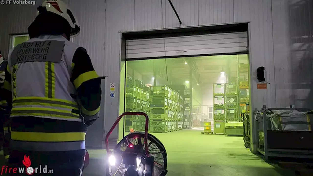 Stmk: Brand einer Müllinsel in einem Industriebetrieb → Brandmeldeaalarm erwies sich als Realbrand