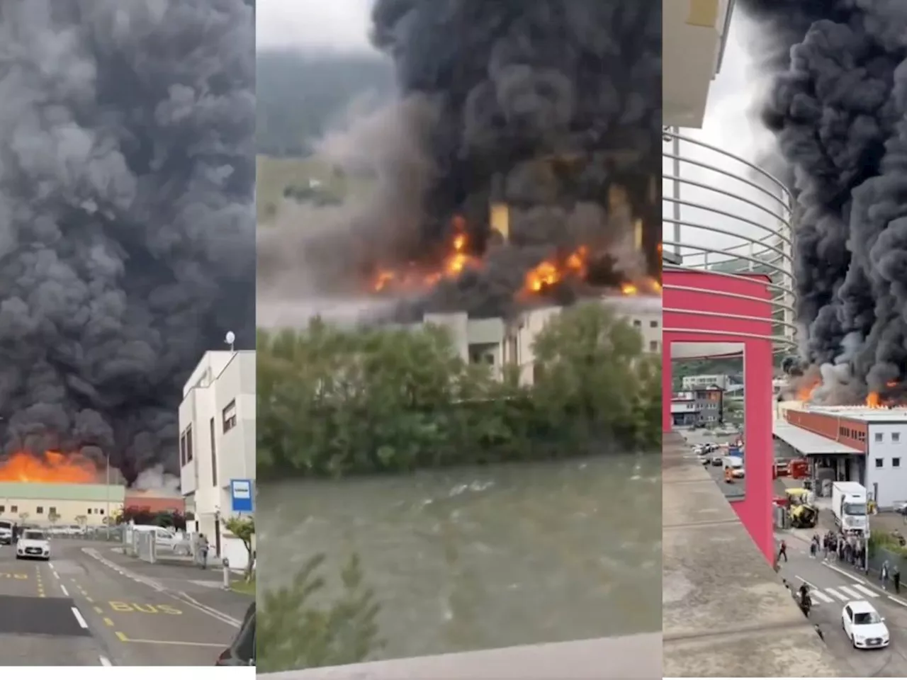 Bolzano, spazio aereo chiuso: in fiamme stabilimento di Alpitronic, azienda che produce colonnine di ricarica per le auto elettriche