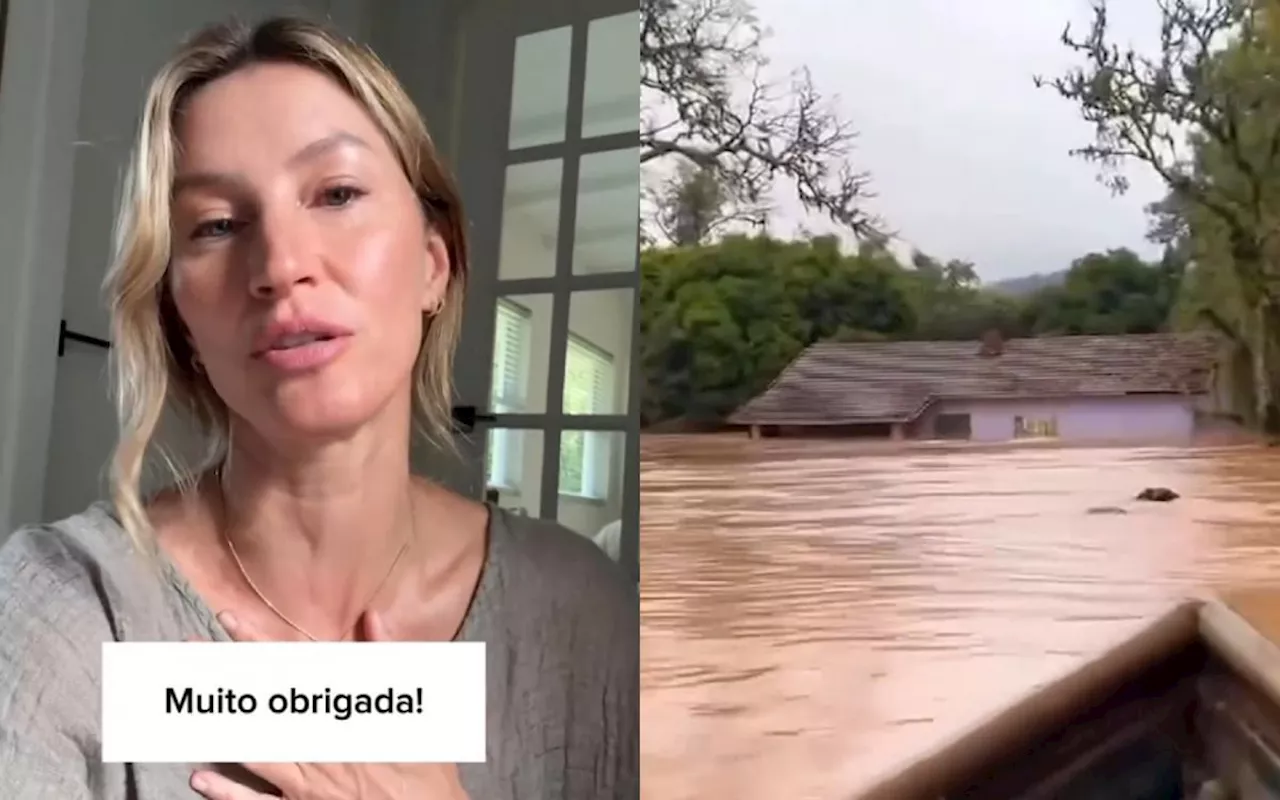 Muito emocionada, Gisele Bündchen pede doações para o Rio Grande do Sul