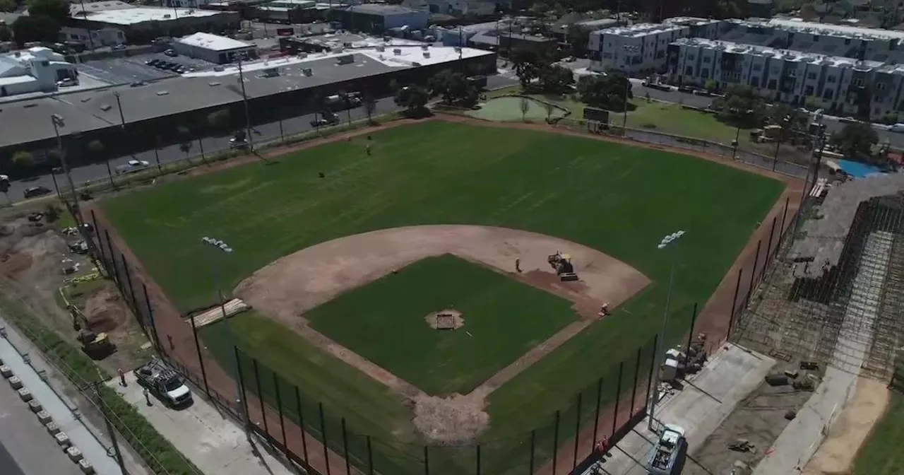 Prep continues for Oakland Ballers' field at Ramiondi Park ahead of first home game