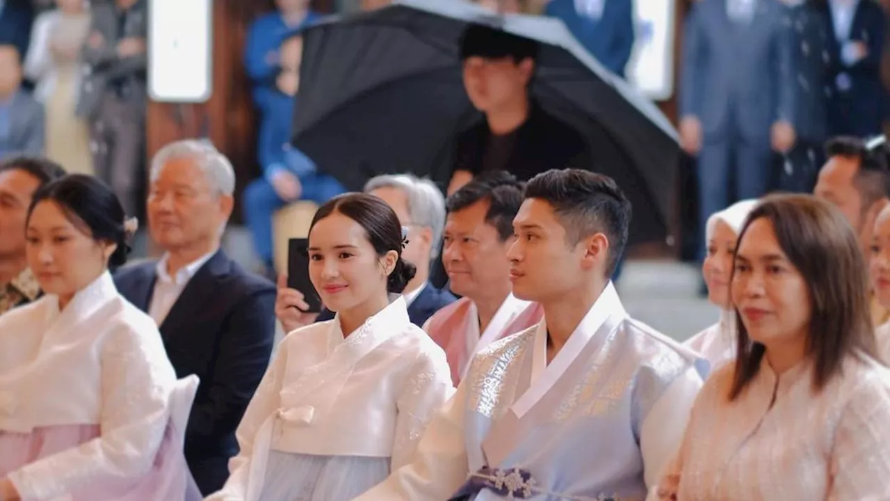 Potret Beby Tsabina Hadir di Ulang Tahun Pernikahan Calon Kakak Ipar, Cantik Kenakan Hanbok Korea