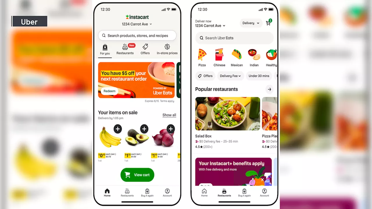 Instacart partners with Uber Eats to offer restaurant deliveries