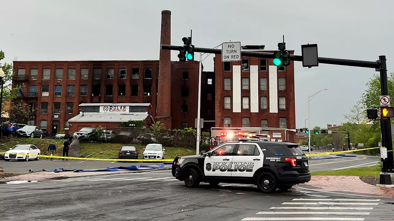 Roof, stairwells collapse in massive fire in New Britain, Conn.