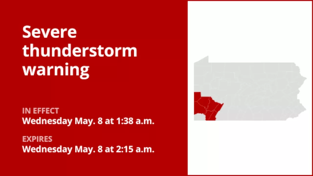 Damaging winds expected with thunderstorms in Southwest Pa. Wednesday