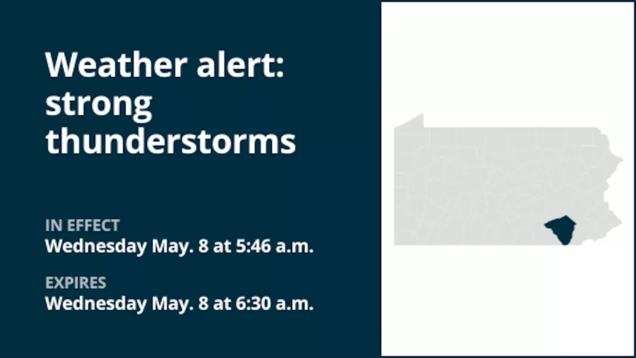 Weather alert for strong thunderstorms in Lancaster County Wednesday morning