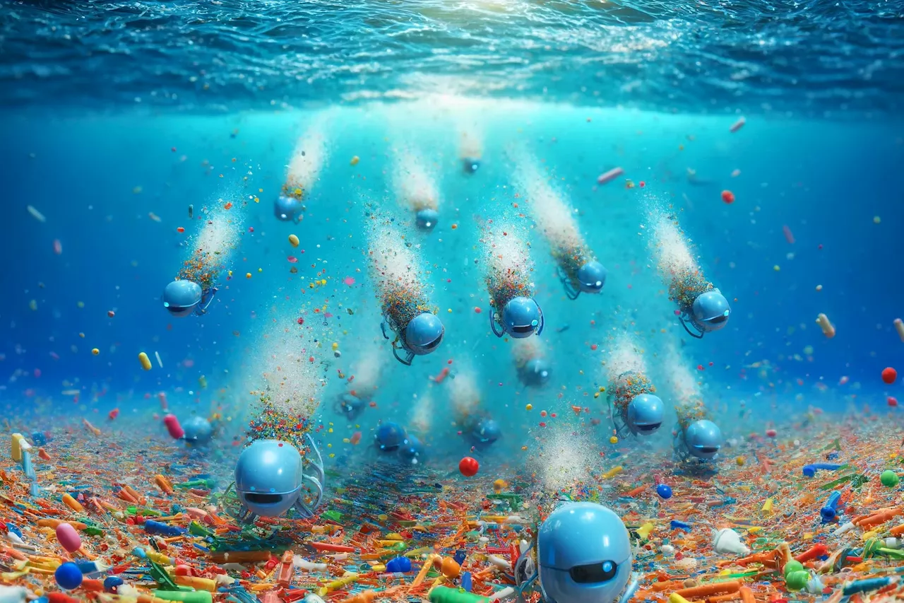 Microrobots Swarm the Seas, Capturing Microplastics and Bacteria [Video]