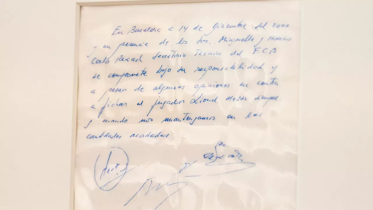 Lionel Messi: Napkin that sealed football legend's move to Barcelona put up for sale for £300K