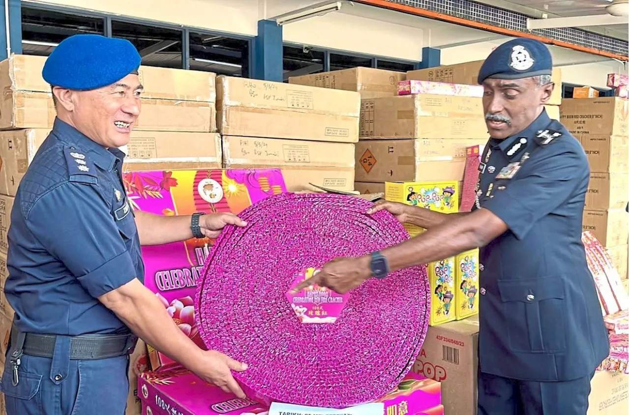 Johor cops bust secret fireworks warehouse